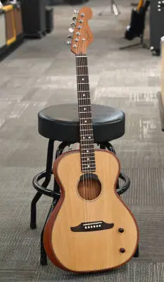 Fender - Highway Series Parlor Acoustic/Electric Guitar, Rosewood Fingerboard with Gigbag - Natural 2